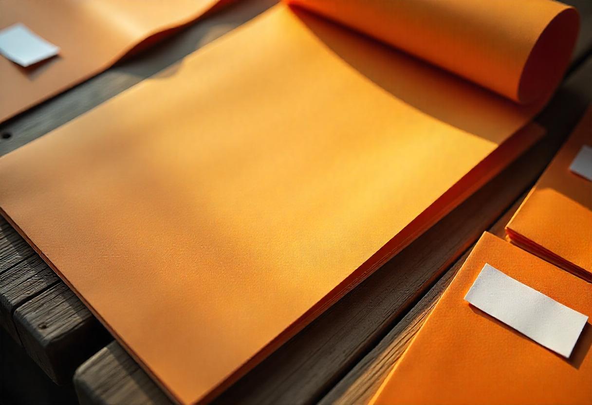 Different types of brochure paper including glossy, matte, and textured finishes